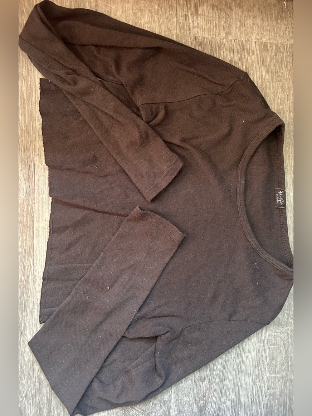 Brandy Melville Brown Long-Sleeve Crop Top